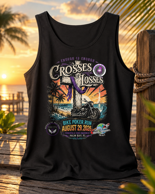 Crosses of Losses Bike Poker Run Comfort Colors Tank