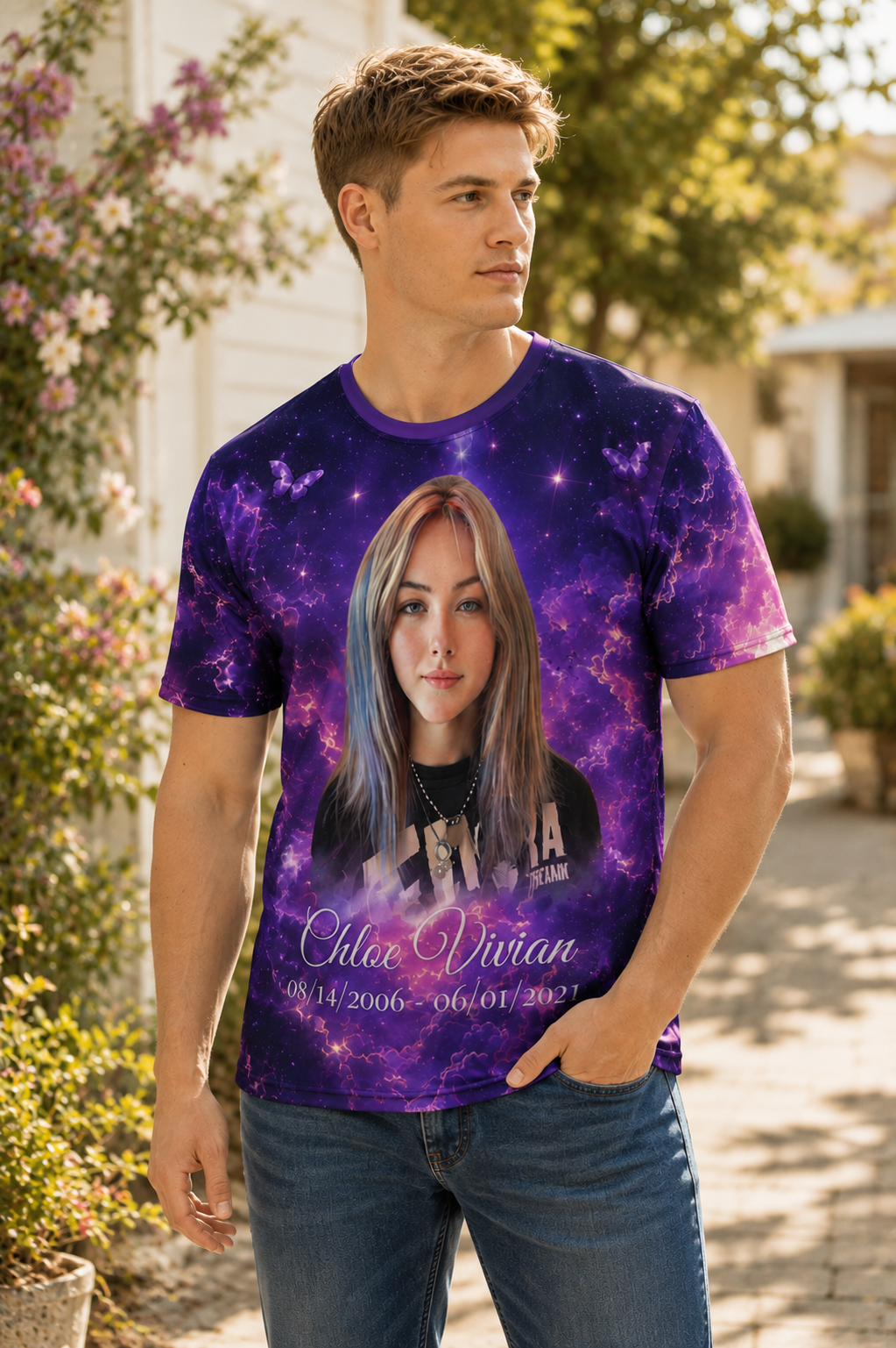 Personalized Memorial Shirt with Photo, Custom All Over Print Memorial T-Shirt, Front & Back In Memory Shirt, Remembrance Gift
